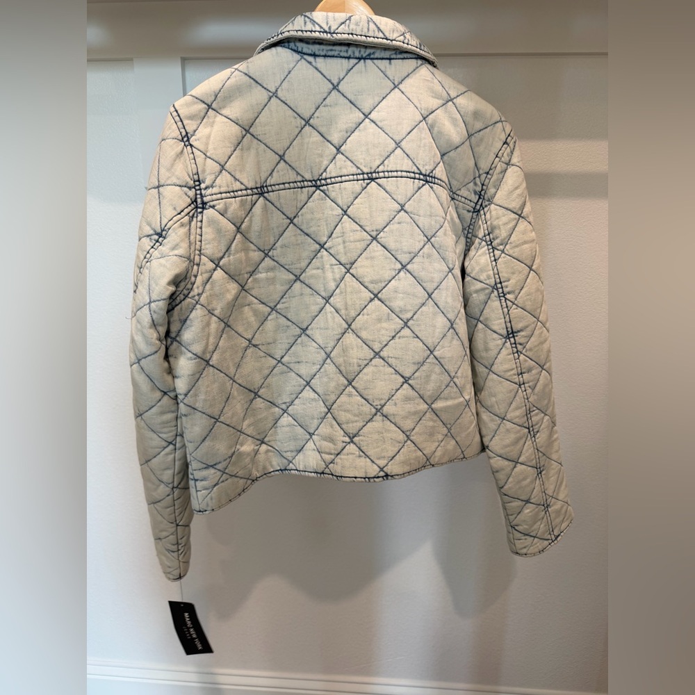 NWT Marc New York Quilted Denim Jacket Large Light Wash Western - Picture 2 of 4